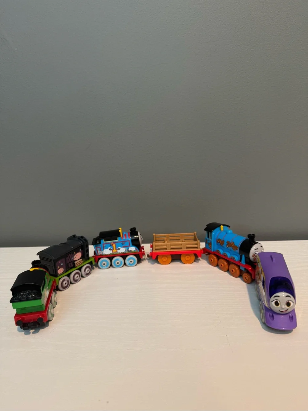 Thomas & Friends Small Character Train Lot - Blue Green Black Red Purple